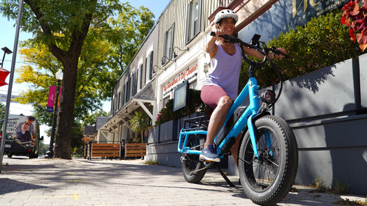 woman on Everyday electric cargo bike