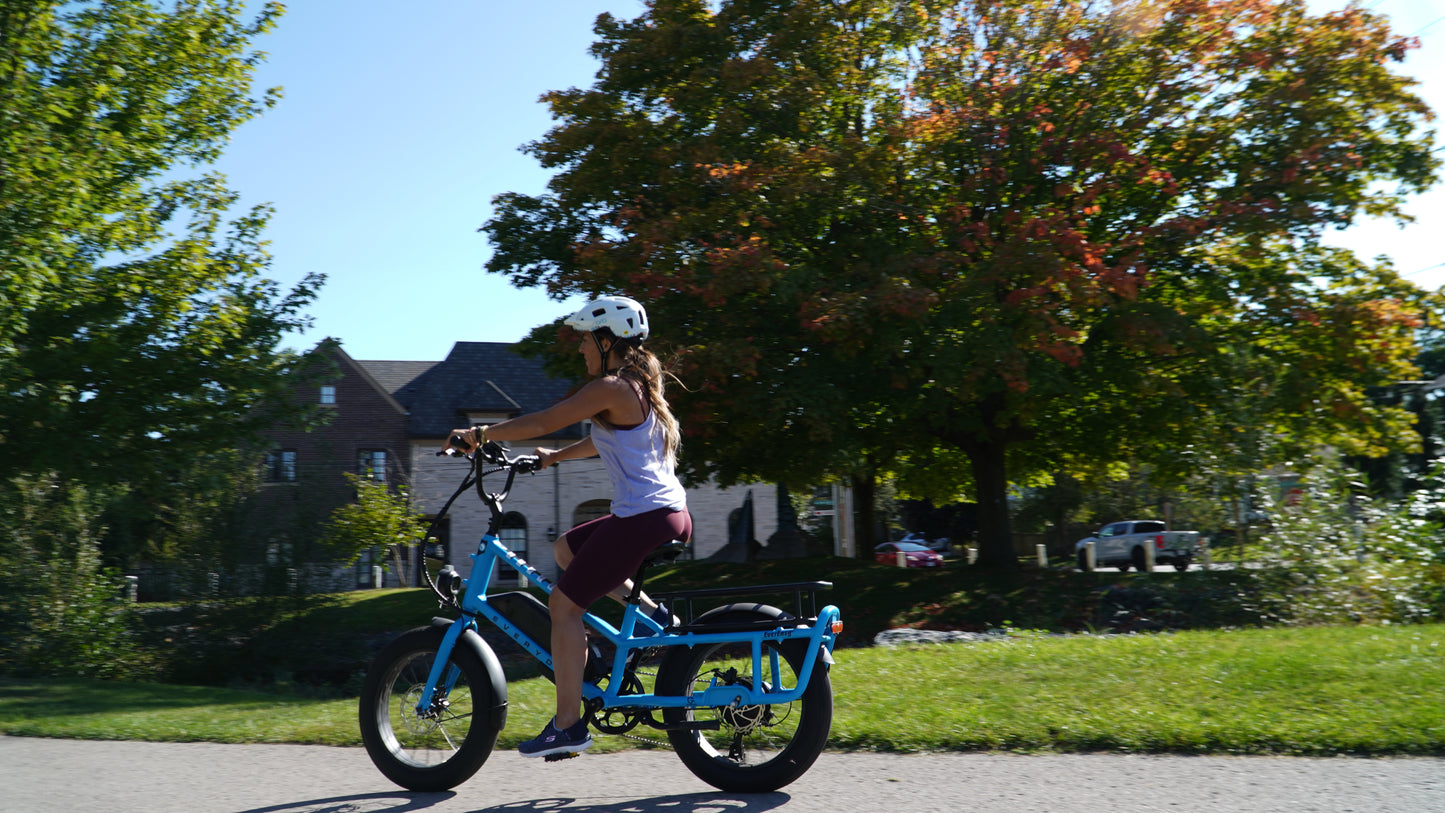 woman on Everyday electric cargo bike